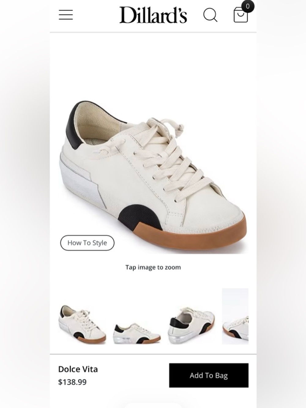 LIKE NEW DOLCE VITA ZINA WHITE LEATHER COURT SNEAKER WOMENS SIZE 8.5 - Picture 17 of 17